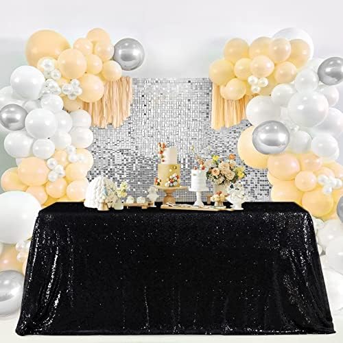 SoarDream Black Sequin Tablecloth 90"x156" Party Glitter Table Cloth - Image 4