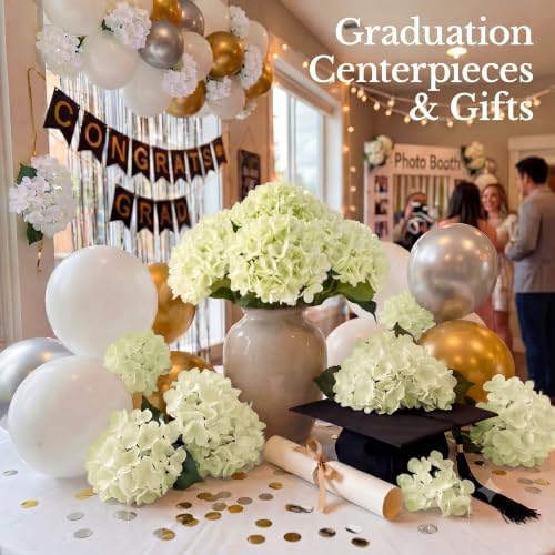 4PCS Hydrangea Artificial Flowers with Stronger Bendable Stems, Premium Silk Faux Hydrangea Flowers Bulk for DIY Wedding, Arches, Baby Showers & Large Event Decor(Green - Image 6