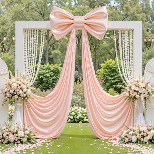 Dusty Pink Large Bows for Backdrop Giant Bows Birthday Party Decorations Large Pink Giant Bow Decor Wedding Baby Shower Birthday Photo Booth Room Decor 47"x24" - Image 2