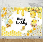 8x6ft Bee Baby Newborn Party Happy Bee Day Sweet Baby Shower Honeycomb Background Decoration Supplies Little Bee Photography Studio - Image 2