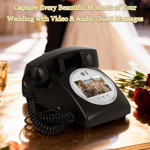 Video Audio Guest Book Wedding Phone, 1080P Video Guestbook Phone for Wedding, Bridal Shower, Birthday Party, Baby Shower, Anniversary Engagement (Matte Black) - Image 7