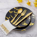 Goodluck 500PCS Gold Plastic Silverware, Gold Utensils Disposable, Plastic Cutlery Set of 200 Forks, 150 Spoons, 150 Knives for Wedding, Party, Birthday, Holidays - Image 6