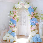 100 Pcs Faux White Blue Hydrangea Artificial Flowers Bulk, Fake Silk Hydrangea Flowers Heads with Stems for Wedding Decorations Garden Party Baby Shower Porch Home Decor Table Centerpieces - Image 6