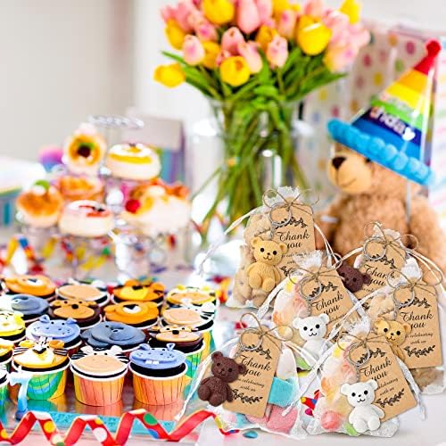 Roowest 48 Set Bear Party Favors Mini Bear Keychains Thank You Gifts - Image 6