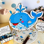 Baby Shower Guest Book Alternative Whale Drop Box, Under the Sea Ocean - Image 3