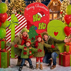 Moukeren 3 Pcs Lime Green Elf Arch Cover 4ft 5ft 6ft Xmas Party Backdrop - Image 4