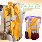 120 PCS Gold Satin Chair Sashes, 7 x 108 Inch - Image 6