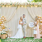 10 Panels Beige Backdrop Curtain for Wedding Parties Wrinkle Free Beige Photo Curtains Backdrop Drapes Fabric Decoration for Baby Shower Photography 50ft(W) x 10ft(H) - Image 4