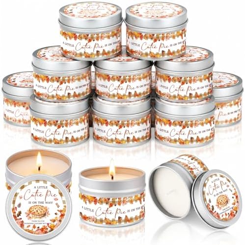 WILLBOND 12 Pcs Fall Pumpkin Cutie Pie Baby Shower Candle Favors Scented by Willbond+Technology+Limited