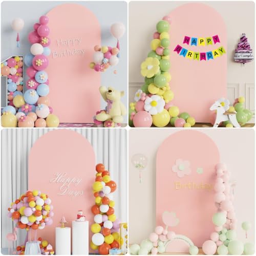 Wokceer 7.2FT Arch Backdrop Stand and Cover Set,Arch with Pale Pink Cover - Image 5