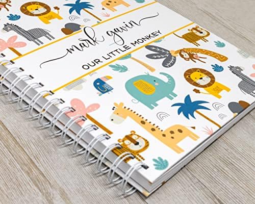 Personalized Baby Memory Book - Hardcover First Year Album Customized with Baby’s Name - Prompted Baby Journal (Jungle Friends) - Image 2