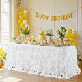 Wish Care 14ft White Sequin Table Skirt for Rectangle Tables Glitter Curly Willow Tutu Skirt Ruffle Table Cloth Desk Skirts for Wedding Birthday Baby Shower Party Banquet Table Skirting Decorations by WishCare