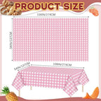 Mindsoft 20 Pack Pink Gingham Tablecloth Baby Shower Bridal Birthday Party - Image 2