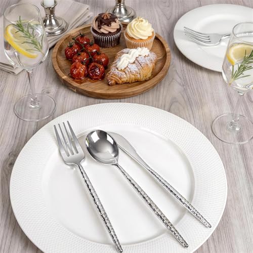 WILLIFE 300 Pcs Silver Plastic Silverware, Heavy Duty Plastic Silverware - Image 5