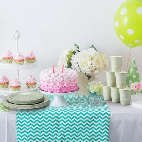 Mifoci 244 Pcs Sage Green Party Tableware Set, Plates Cups Napkins - Image 3
