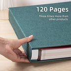 Large Photo Album Self Adhesive 4x6 5x7 3x5 8.5x11 Scrapbook Magnetic Album DIY Scrap Book Length 13 x Width 12.8 (Inches) 120 Sticky Pages Linen Cover DIY Photo Album (Dark Green) - Image 5