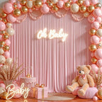 Rose Backdrop Curtains-Wrinkle-Free Polyester Photography Drapes Party Curtain Background for Baby Shower Wedding Decorations- 16 X10FT - Image 4