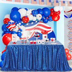 Rectangle Wedding Tablecloth Royal Blue 90x132 Inch Seamless Sequin Fabric - Image 3
