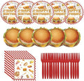 250 Pcs BBQ Birthday Plates and Napkins, 50 Guests Disposable Tableware by LousuipPartySupplies