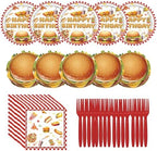 250 Pcs BBQ Birthday Plates and Napkins, 50 Guests Disposable Tableware by LousuipPartySupplies