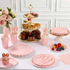 Goodluck 350 PCS Pink Paper Plates Set, 50 Guest Party Supplies - Image 5