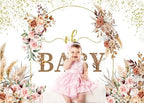15x10FT Baby Shower Backdrop Oh Baby Sign Boho Pampas Grass Floral Wreath Background for Boys Girls Kids Gender Reveal Party Decorations Family Photo Booth Props - Image 3