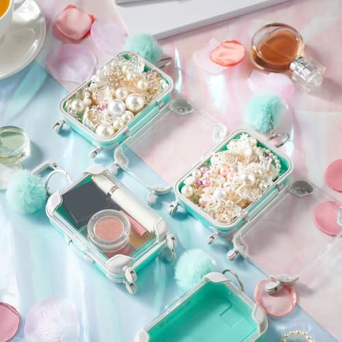 VioraWhite 40 Pcs Mini Suitcase Empty Box and Plush Ball Set, Mint Green - Image 5