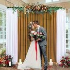10 x 10 Feet Brown Backdrop Curtain for Partie, Background Curtains for Photoshoot, Birthday, Wedding, Halloween, Thanksgiving, Christmas Day, New Year Party Decorations 5Ft x 10Ft, 2 Panels - Image 6