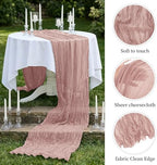 20 Pack Dusty Pink 17 x 108 Inch Cheesecloth Table Runner - Boho Gauze Sheer Fabric for Wedding Baby Shower Party Home Decor - Image 4