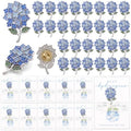 50 Sets Blue Hydrangea Gifts Enamel Pins Cards Wedding Favors Bulk by Hinly