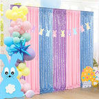 Pink Sequin Backdrop Drapes 4 Panels 2FTx8FT Glitter Backdrop Curtains - Image 6
