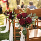 Auihiay 104PCS Burgundy Roses, Faux Roses, Artificial Flowers Roses - Image 5