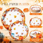 210 Pcs Fall Paper Plates Napkin Thanksgiving Party Supplies for 30 Guests - Image 4
