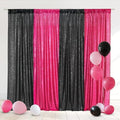 Eternal Beauty Black & Hot Pink Sequin Backdrop Curtains, 4 Panels 2x8FT by EternalBeauty