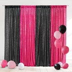 Eternal Beauty Black & Hot Pink Sequin Backdrop Curtains, 4 Panels 2x8FT by EternalBeauty