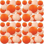 20Pcs Orange and Peach Paper Lanterns 6" 8" 10" Inches Round Hanging Paper Lanterns Decorations for Wedding Graduation Birthday Party Bridal Shower (Pack of 4) by Partiazy