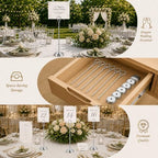 Radezon 12 Pack Silver Table Number Holders, 10inch Weighted Base Place Card Holders for Outdoor Wedding, Windproof Sturdy Metal Photo Stands for Reception Tables, Parties & Events - Image 6