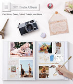 Artfeel Photo Album Self Adhesive Scrapbook Album for 3x5 4x6 5x7 8x10 Pictures,120 Pages Linen Cover with Display Window DIY Photo Book,Ideal Gifts for Family Travel Wedding Baby - Image 4