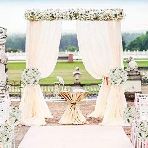 BLOSMON Wedding Flower Ball Centerpieces for Tables, 10 Pcs, White, Large - Image 6