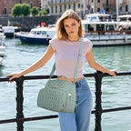 Small Diaper Bag Backpack Quilted Mini Baby Crossbody Diaper Bag Tote for Mom and Baby Girls Boys (Matcha Green) - Image 2
