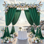 10 ft x 10 ft Wrinkle Free Hunter Green Backdrop Curtain for Parties, Polyester Dark Green Photo Backdrop Drapes 2 Panels 5x10ft for Baby Shower Wedding Birthday Party Photography Curtains - Image 3