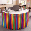 Reallnaive 14 ft x 30 Inch Table Skirt for Teacher Desk, Rainbow, Chic by Reallnaive