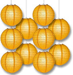 PaperLanternStore.com 12" Papaya Paper Lantern Party Pack with Remote Controlled LED Lights (10-Pack Combo Kit) - Image 3