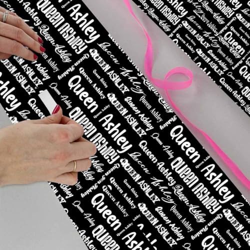 AOFUN Custom Name Text Wrapping Paper For Him Mens Wrapping Paper Christmas Wrapping Paper Thick Wrapping Paper Birthday First Birthday Wrapping Paper Boy 5 Rolls 58" x 23" - Image 4