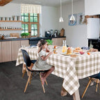 Hiasan Buffalo Plaid Tablecloth 54 x 108 inch 2 Pack Khaki and White - Image 2