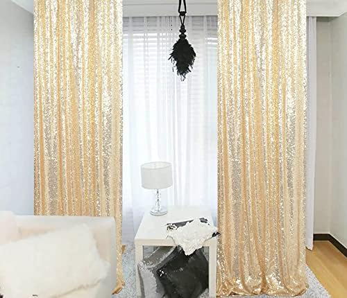 ShinyBeauty Sequin Backdrop 4 Panels 2x8FT Burgundy Gold for Wedding Party - Image 5