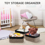 3 Pack Storage Baskets for Organizing, 13.7×9.5×6.3", Black Brown - Image 5