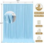 10x10FT Backdrop Curtains with Rod Pockets - Wrinkle Free Photo Stage Backdrop 2 Panels Curtains Drapes for Photography Wedding Party Baby Shower Decorations (Blue) - Image 6