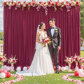 10ft x 7ft Burgundy Backdrop Curtain for Parties Wedding Maroon Wrinkle Free Backdrop Drapes Panels for Birthday Party Bridal Shower Photo Photography Polyester Fabric Background Decoration by Suppromo