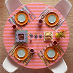 Tudomro Striped Tablecloth, Round, Coral, Apricot, 60'' X 60'' - Image 7